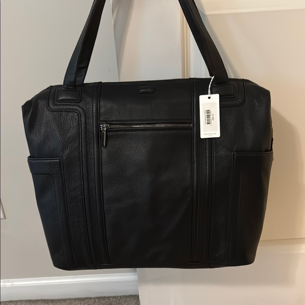 Hammitt Black Leather Tote Bag NWT Otis Weekender